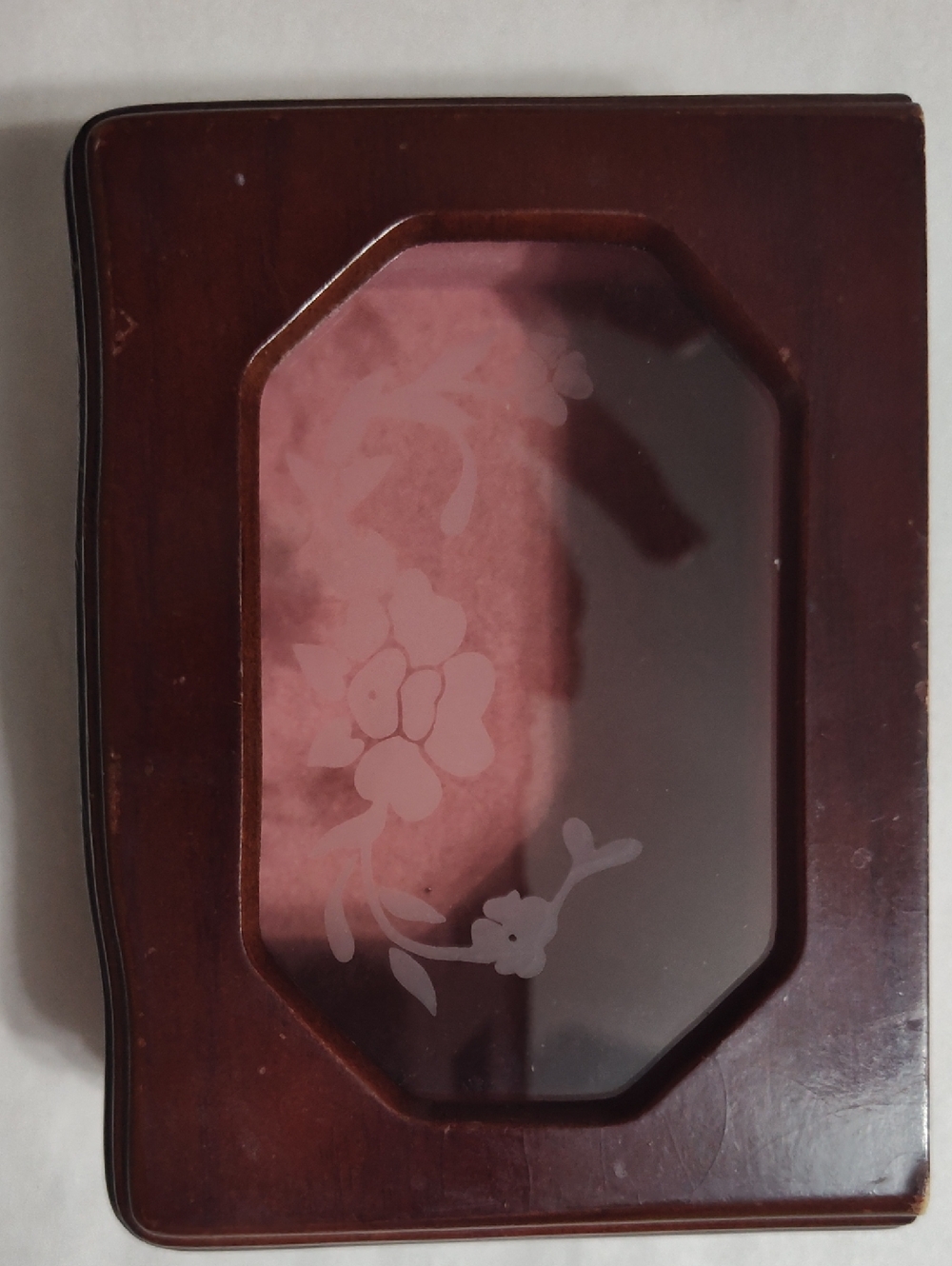 Gunther Mele Limited 1976 Vintage Wooden Etched Glass Jewelry Box